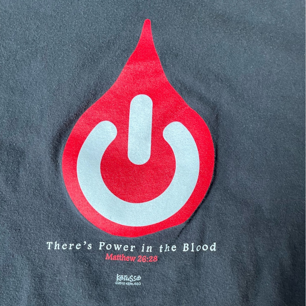 Power in the Blood Graphic T-Shirt, Size Large